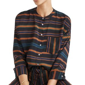 Madewell Silky Blouse In Clermont Stripe